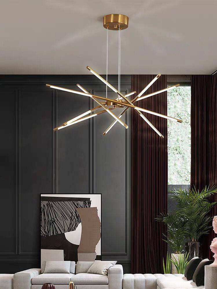 Modern 12-light gold LED chandelier