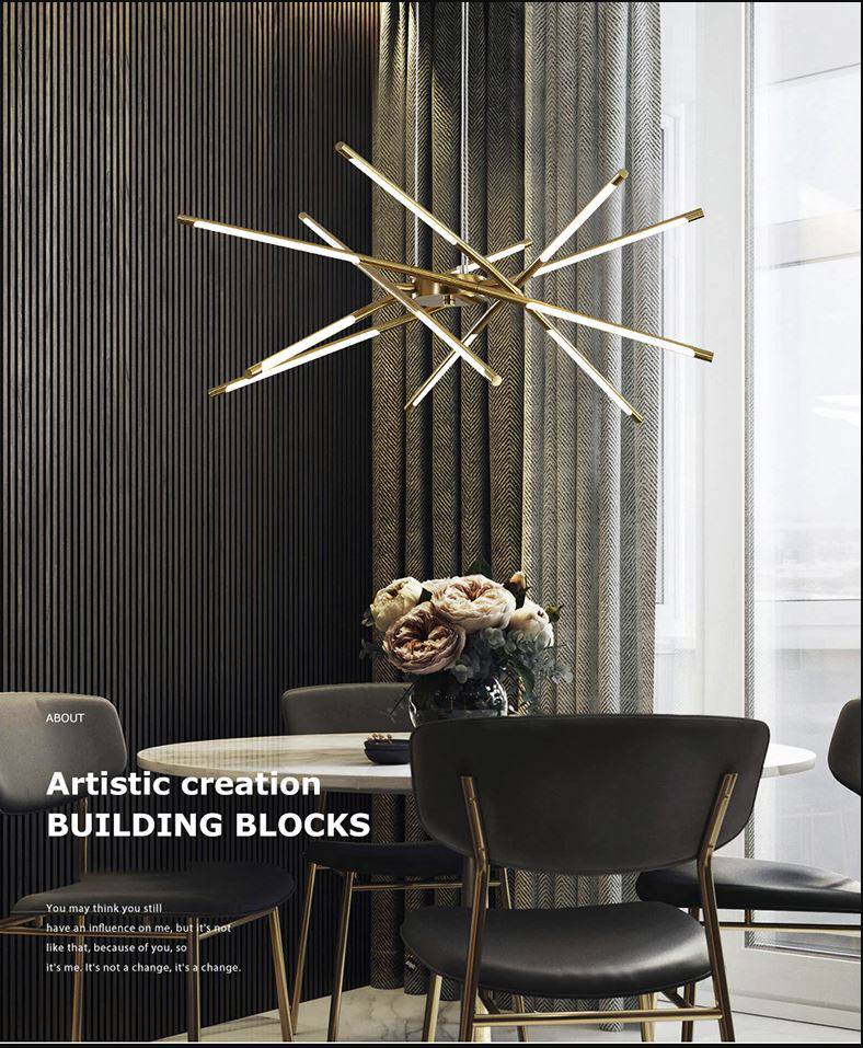 Warm and inviting gold modern chandelier