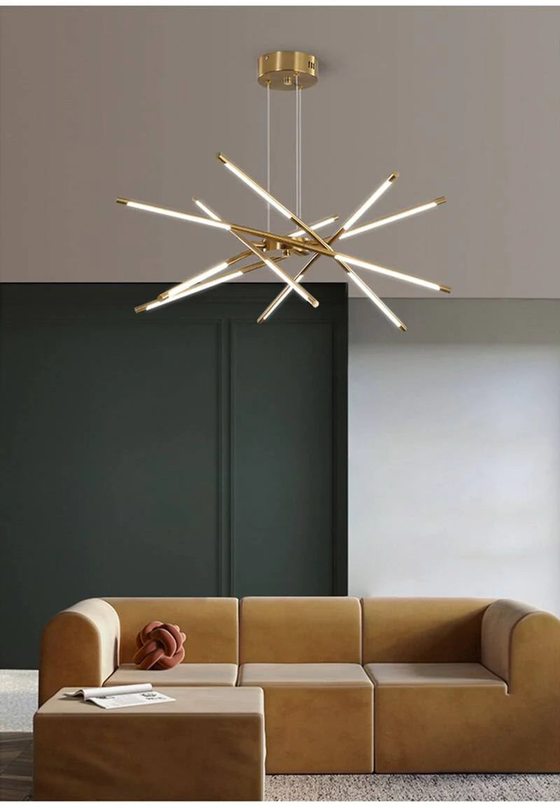 Versatile gold body pendant chandelier