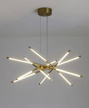 Adjustable height gold hanging chandelier