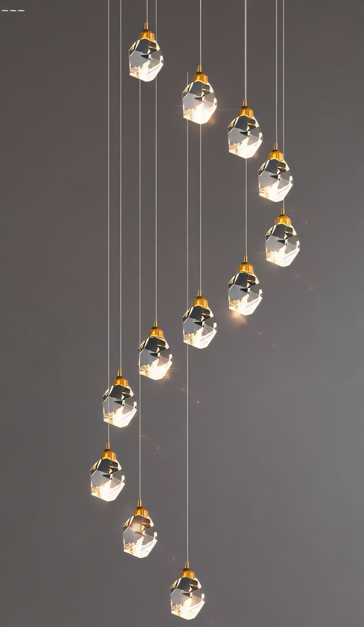 Elegant LED chandelier with delicate crystal accents