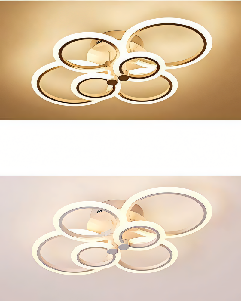 This LED chandelier isn't just a light source, it's a conversation starter. The sleek white body and round design create a unique and modern look.