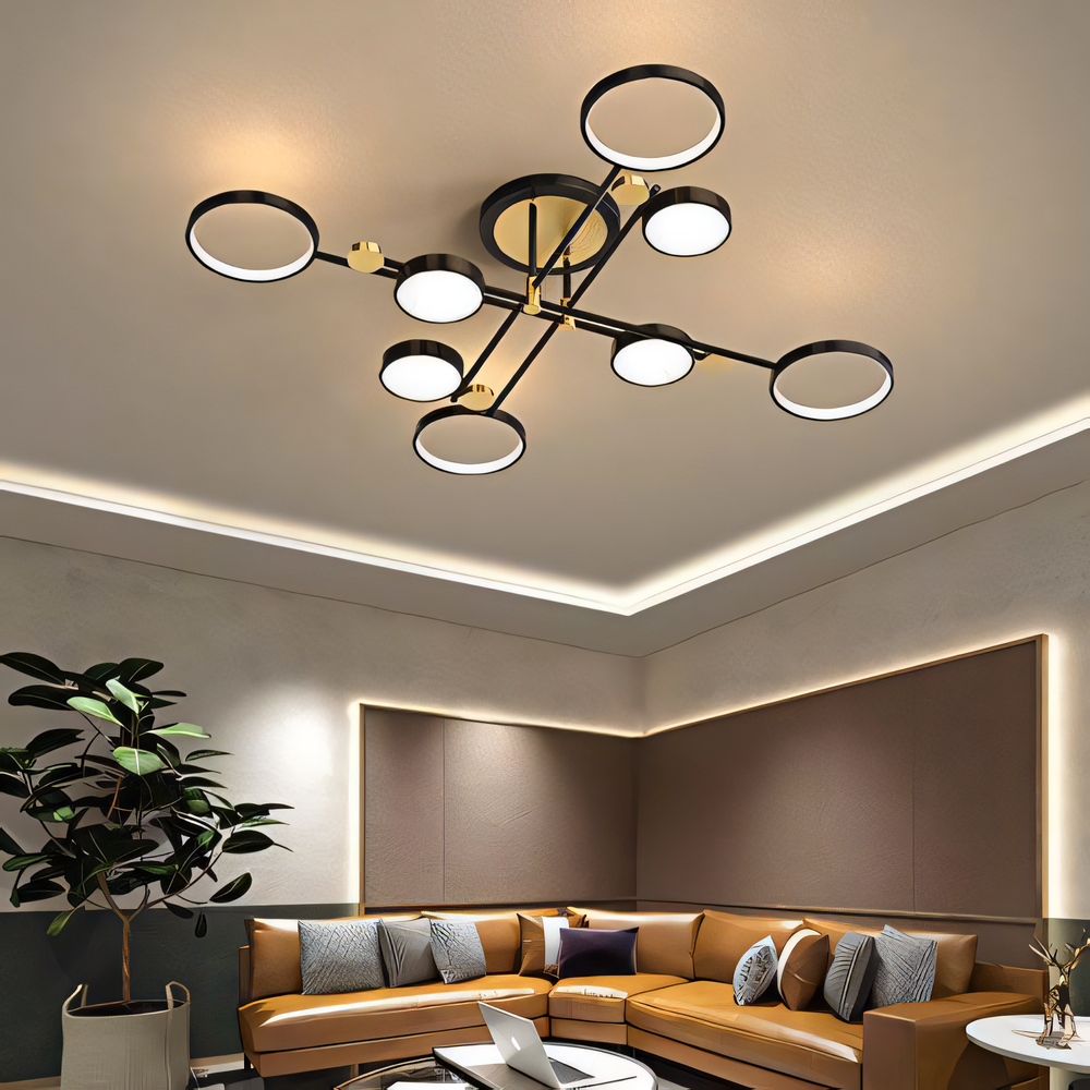 Captivating Office Lighting with Black Gold Chandelier