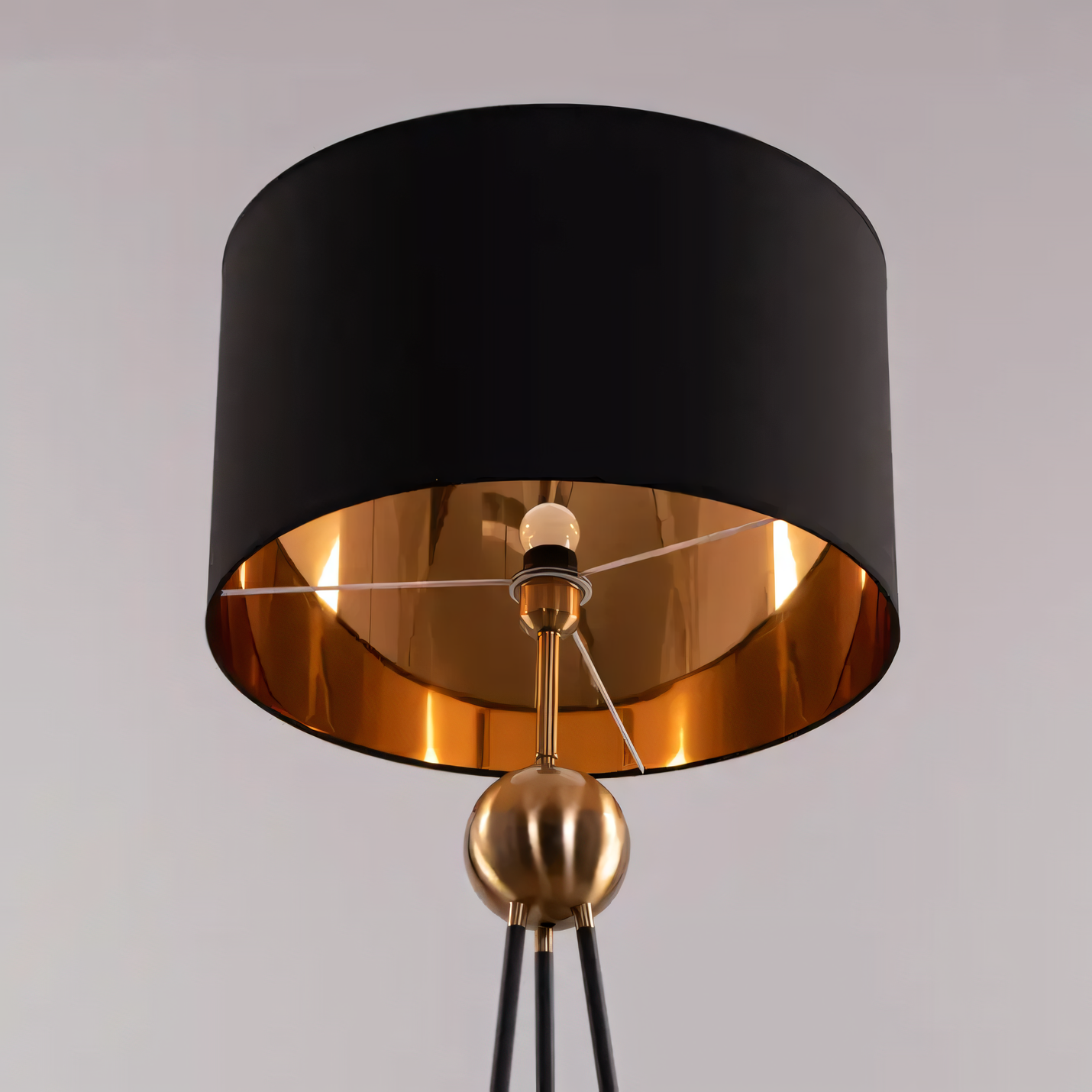 Captivating matte gold and black floor lamp in modern interior