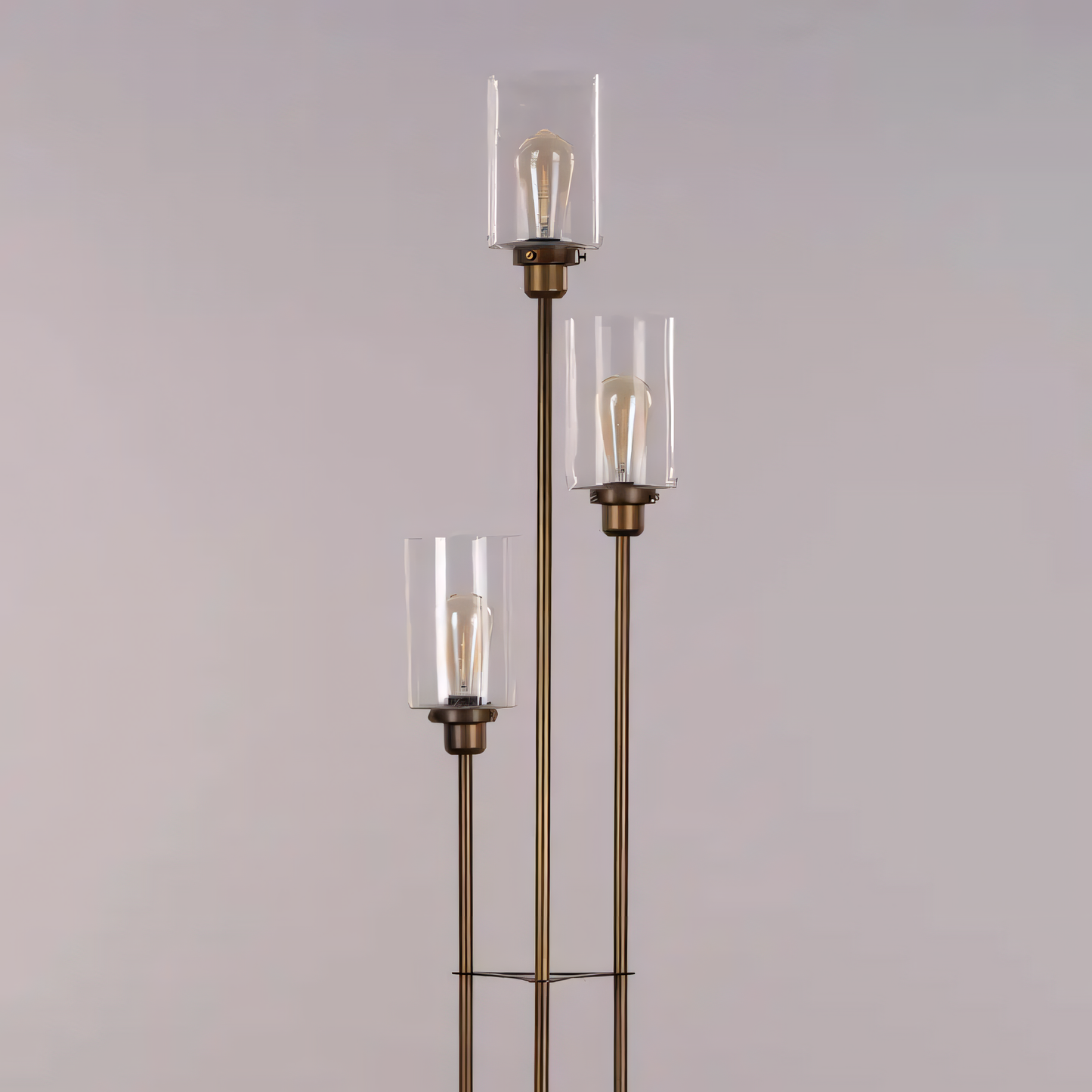 Warm and inviting ambiance created by antique bronze floor lamp