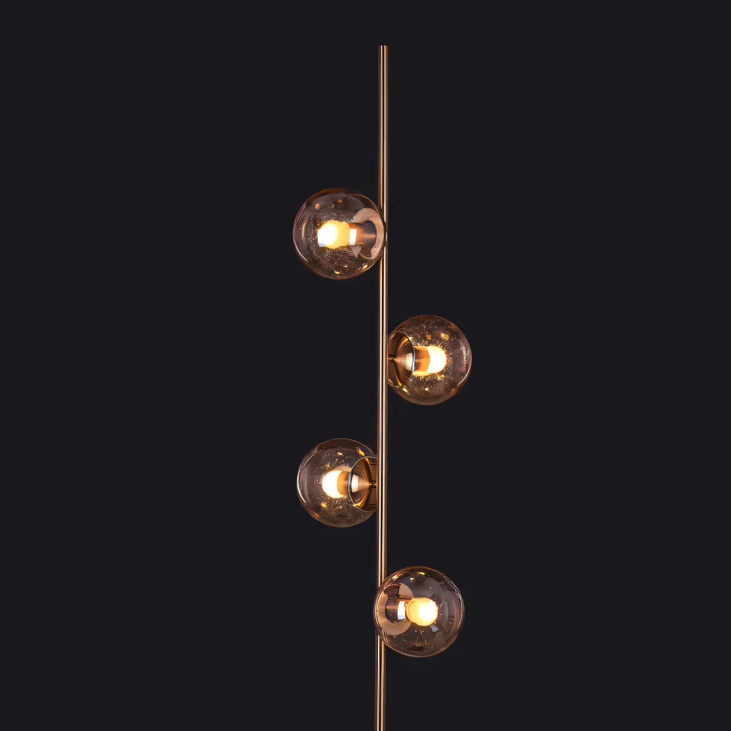 Dimmable Four-Light Floor Lamp with a Modern Villa-Inspired Design