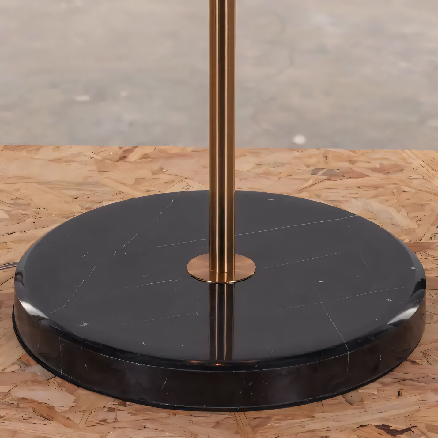 Striking and Inviting Matte Gold and Black Marble Floor Lamp