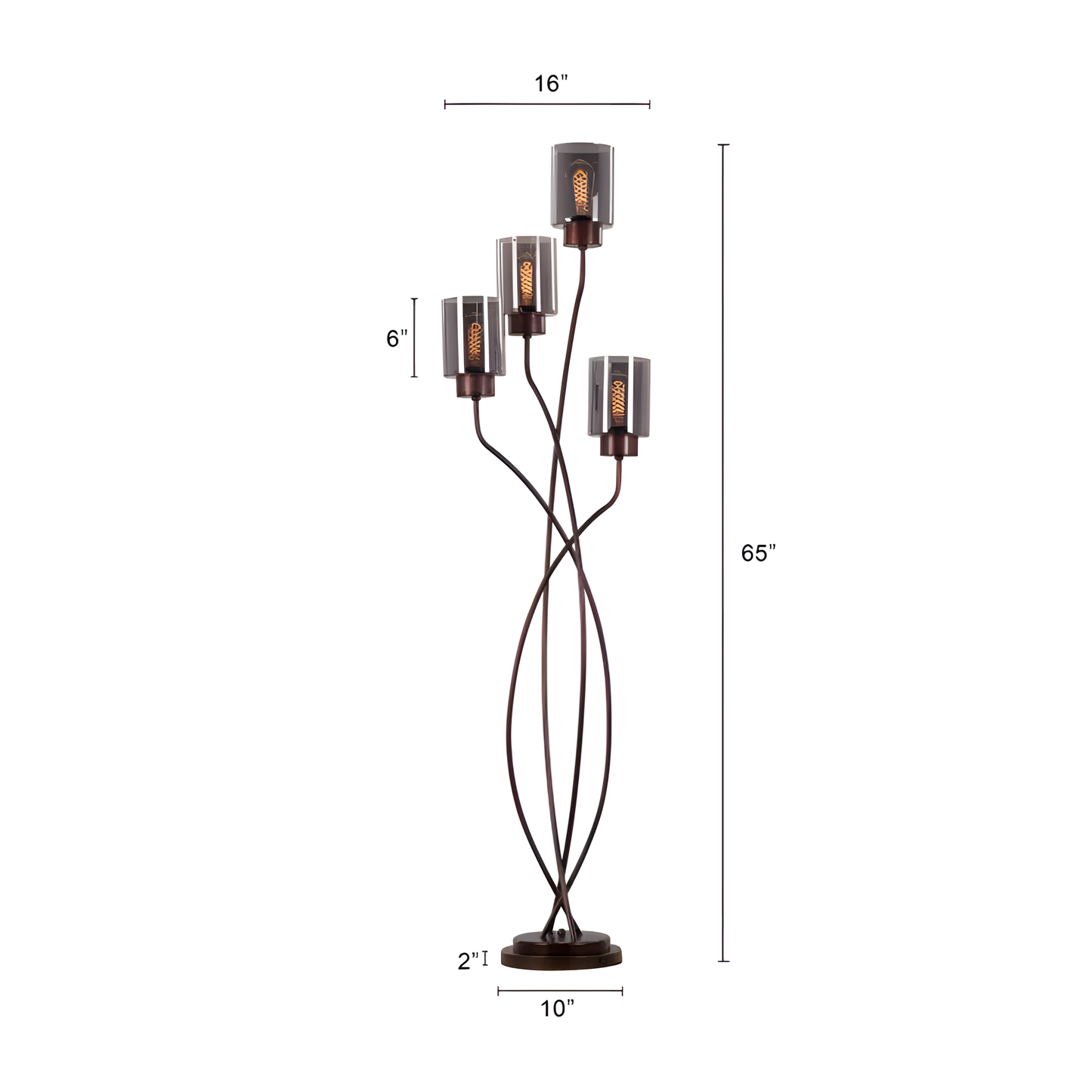 Big floor lamp adding sophistication to loft decor