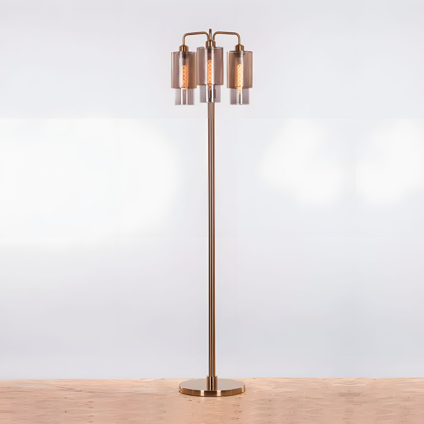 Matte Gold Metal Frame Floor Lamp