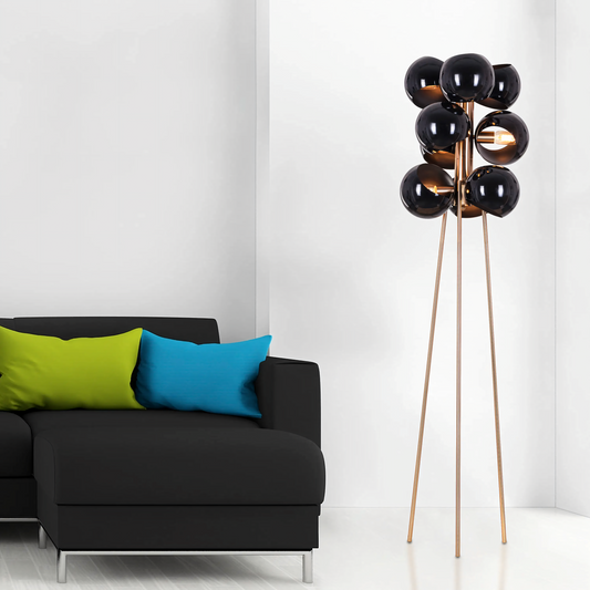 Greek To Me (Black Shade) Floor Lamp