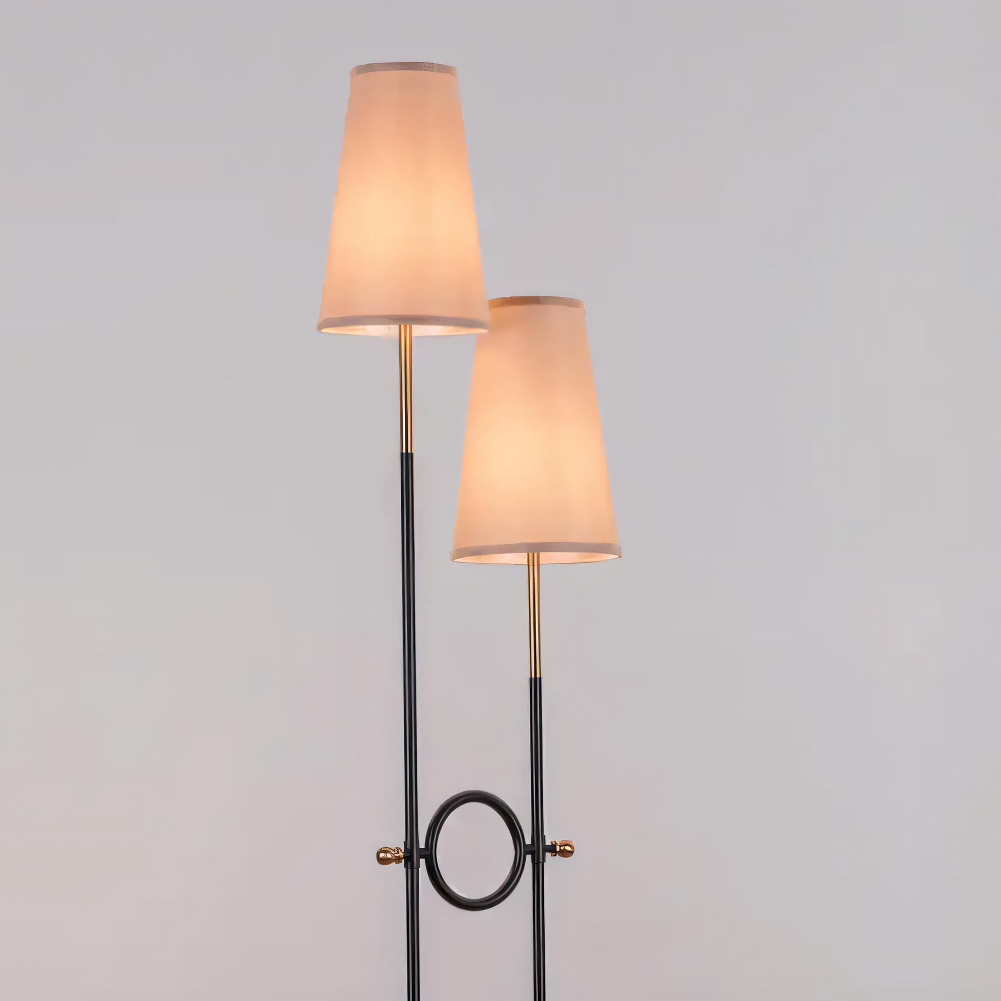 Two-light design floor lamp for versatile illumination