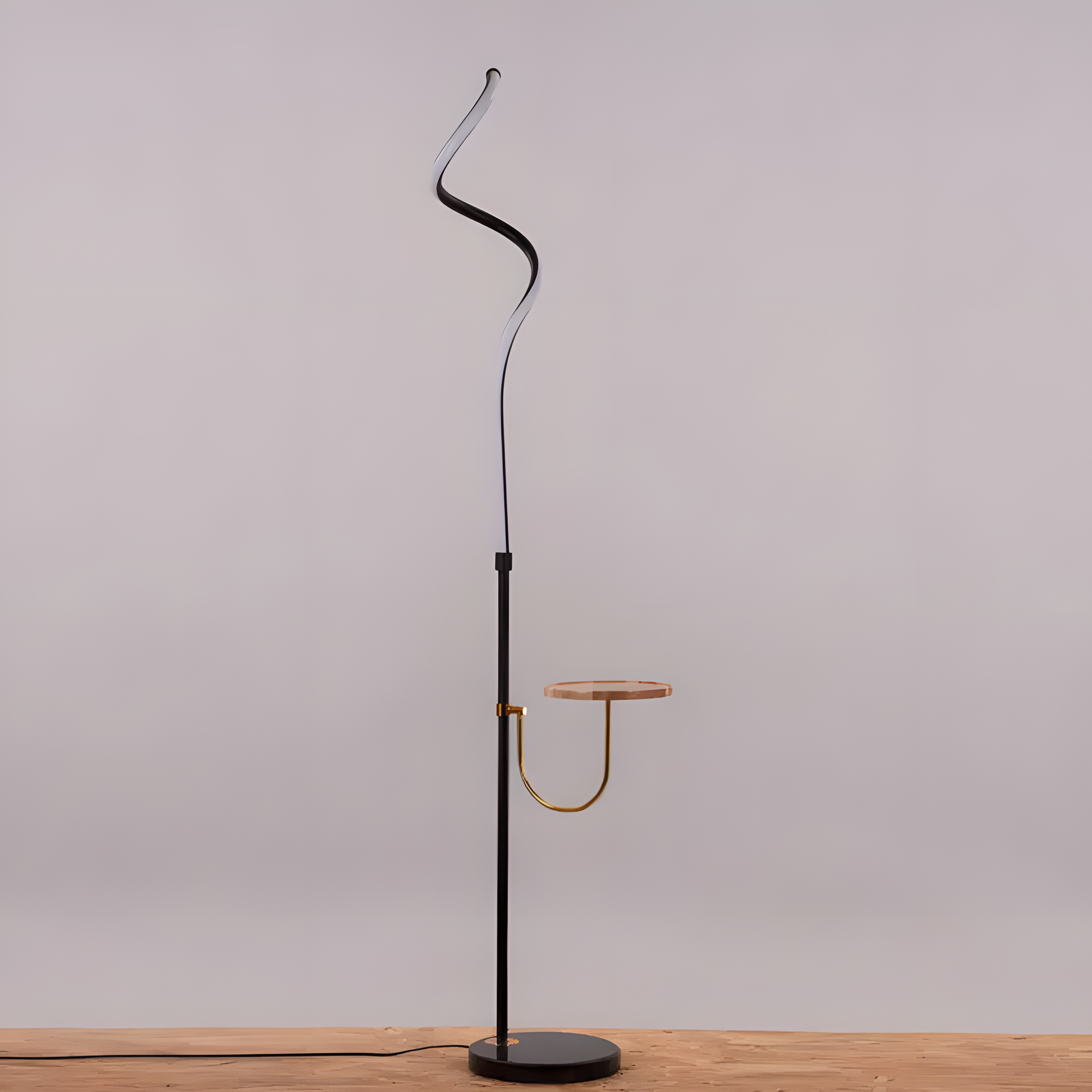 Elegant snake-inspired floor lamp for living room