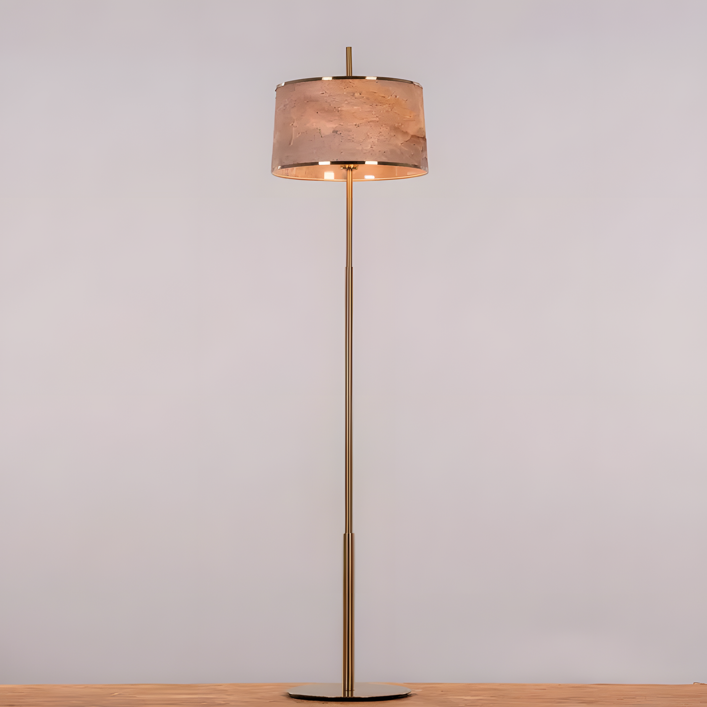 Matte Gold Metal Frame Floor Lamp