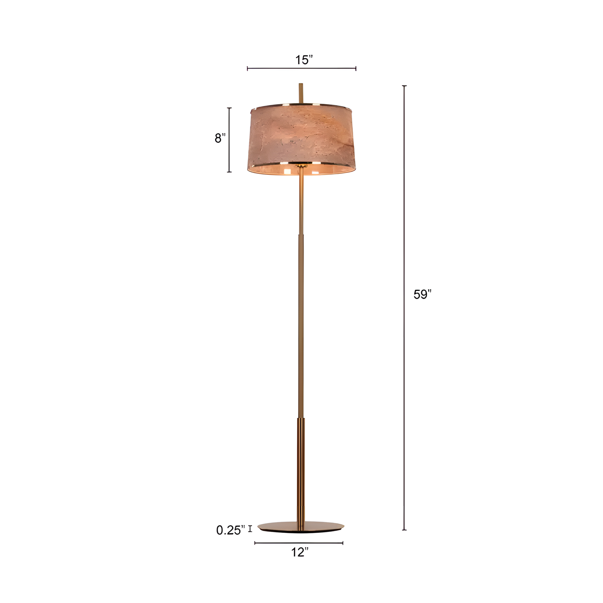 Matte Gold Metal Frame Floor Lamp