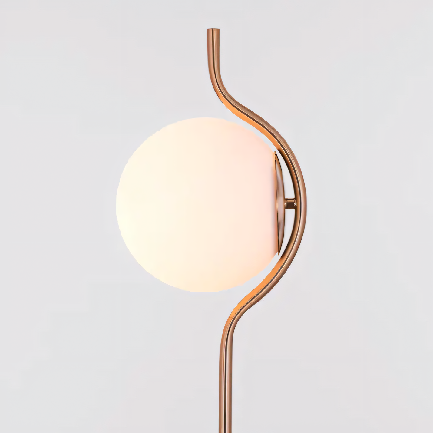 Soothing and warm ambiance created by glass globe floor lamp