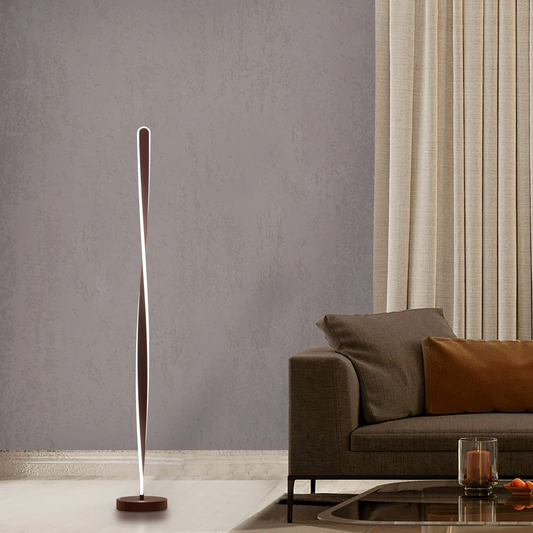 Dimmable LED Floor Lamp in Matte Brown Finish