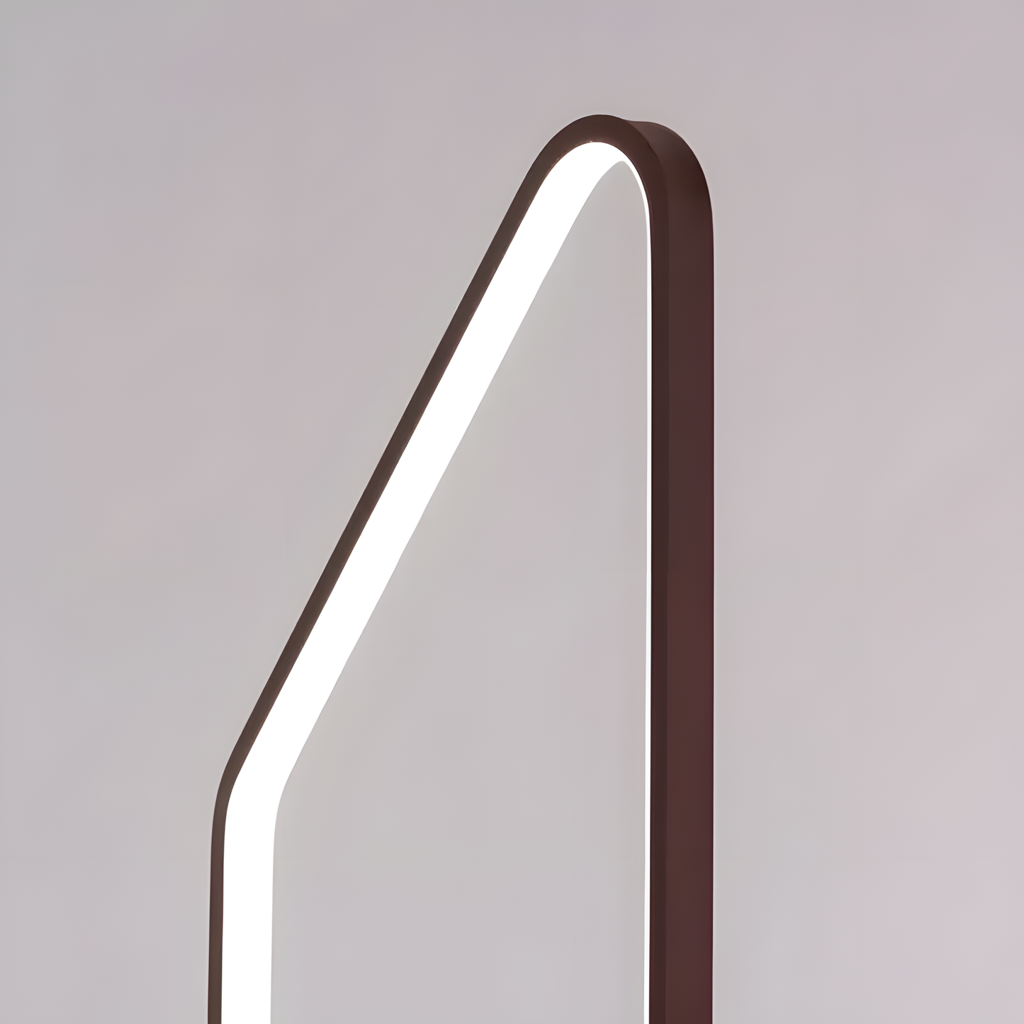 Floor lamp with matte brown finish and metal base plate