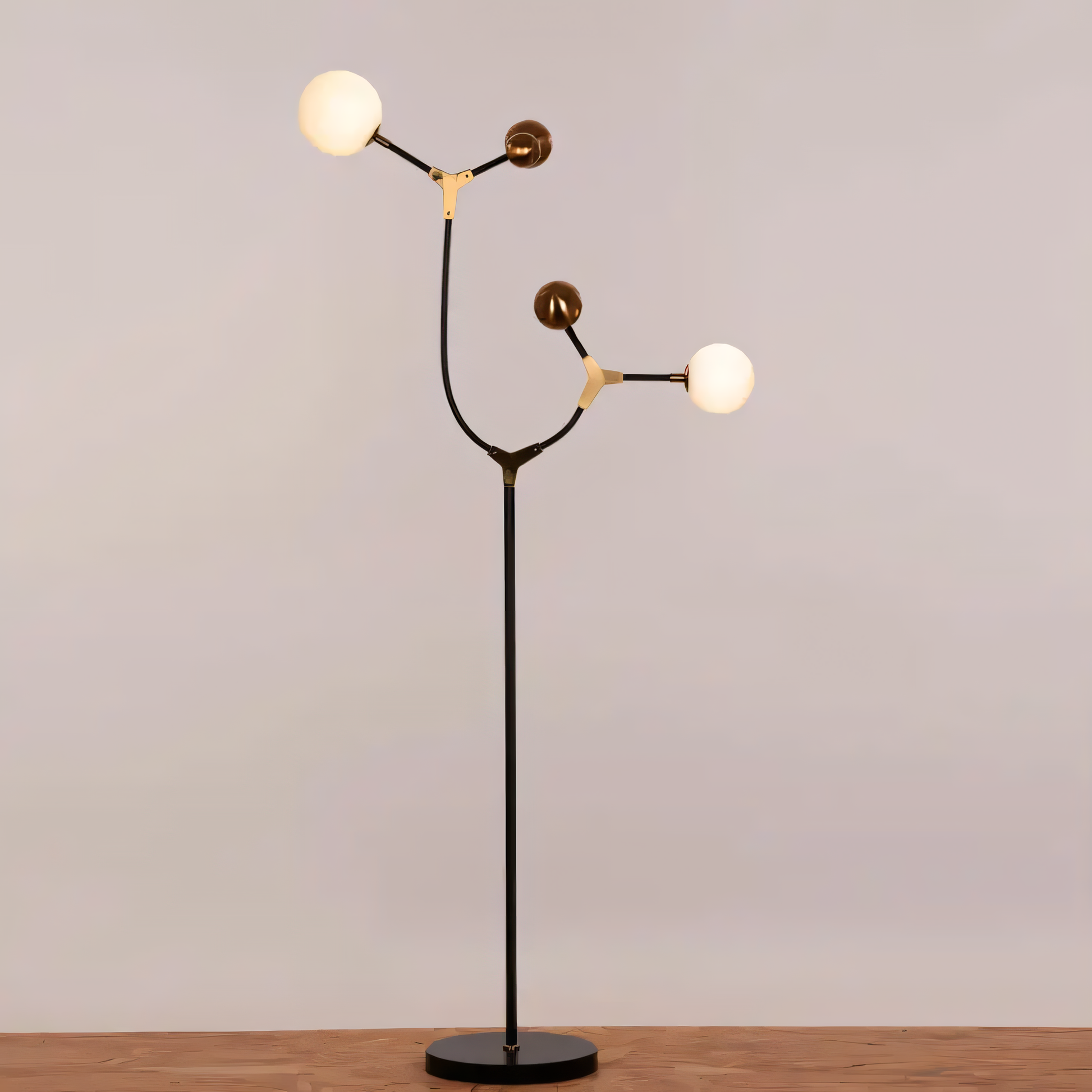 Dual light sources of the Owe & Awe Floor Lamp creating a captivating play of light