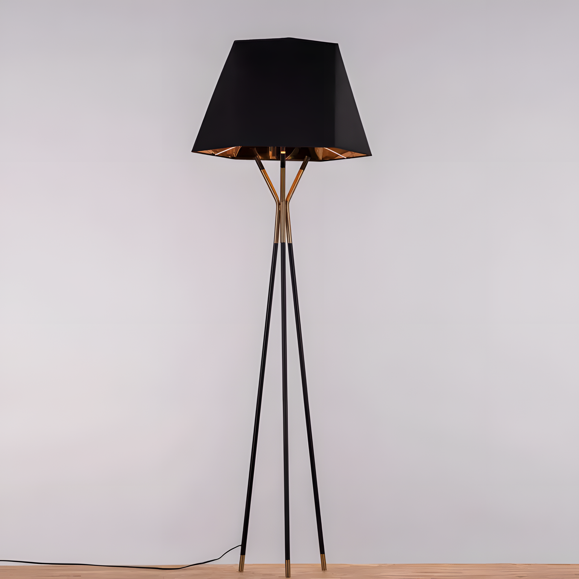 Captivating black iron frame of the Skyfall Floor Lamp