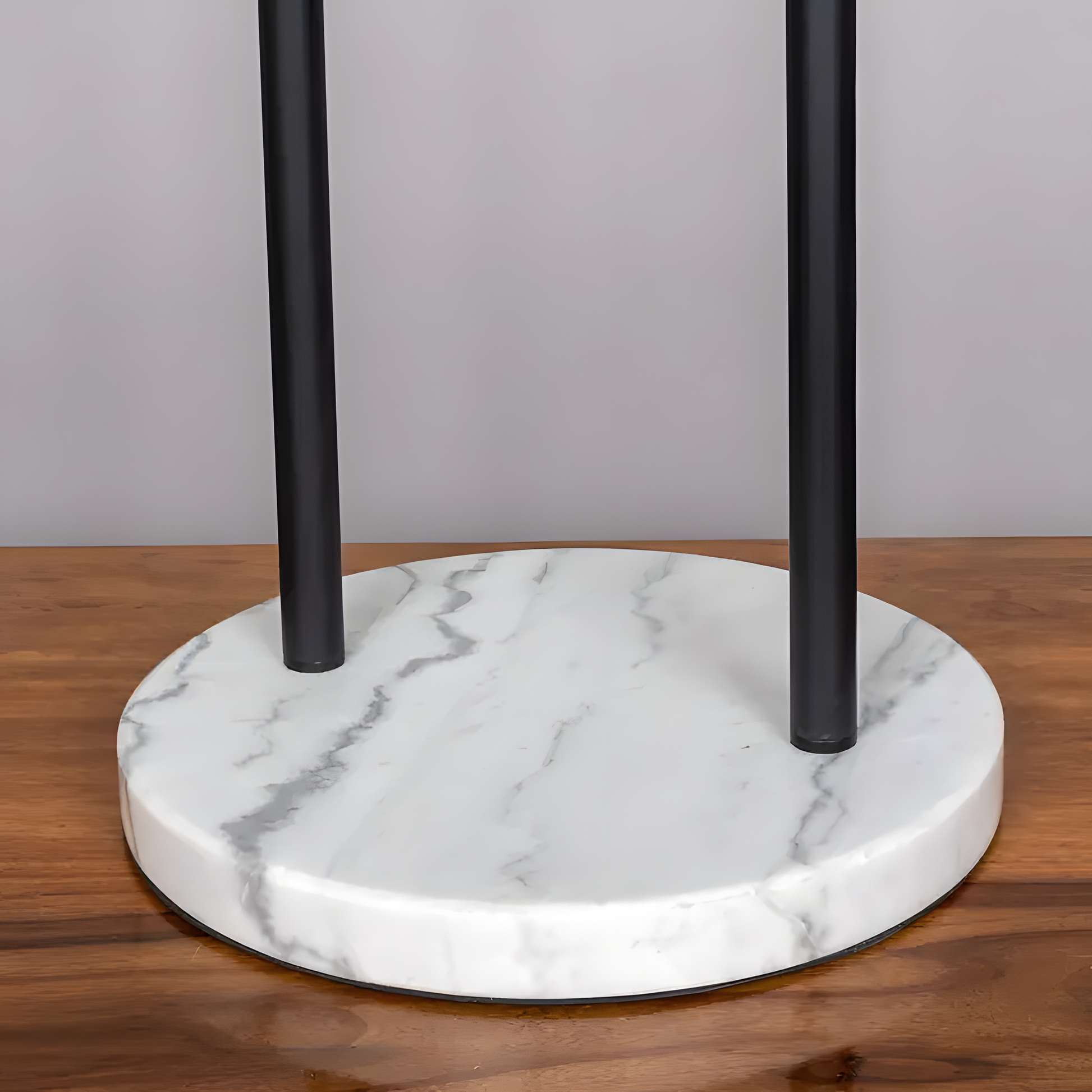 Milky white glass diffuser on the Take A Trip (Black) Marble Lamp