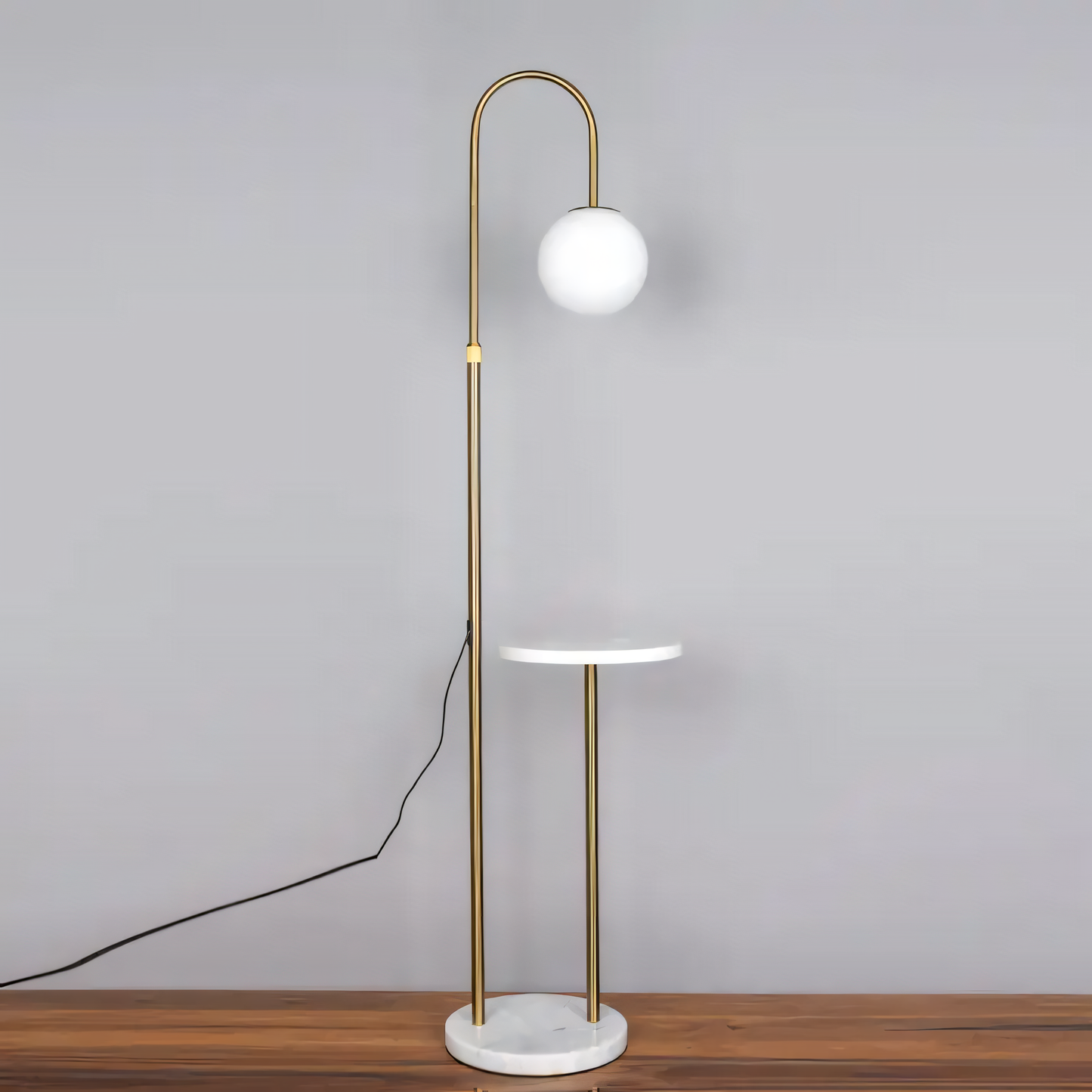 Captivating and regal presence of the Take A Trip (Gold) Marble Lamp