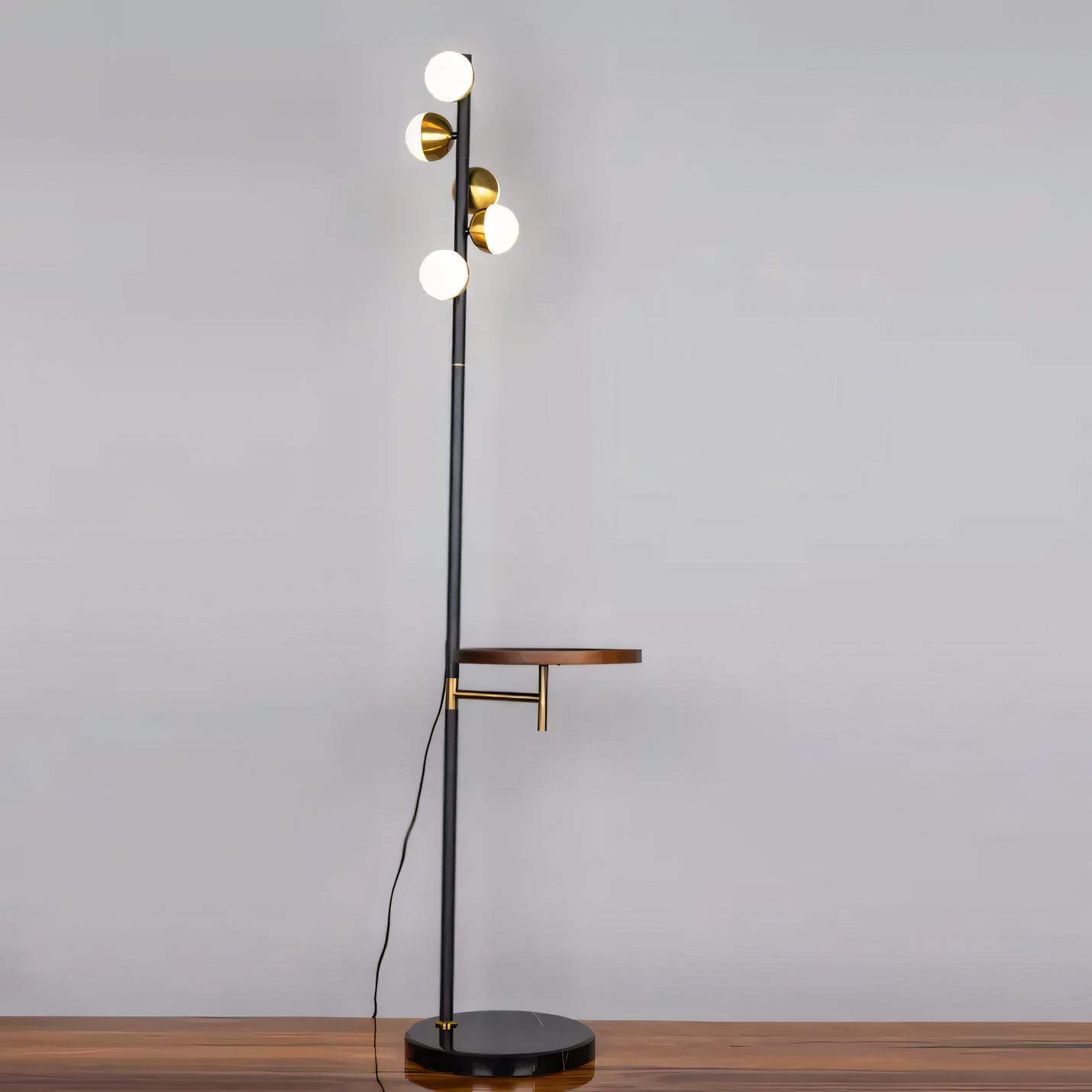 Stunning Marble and Gold-Finished Metal Floor Lamp