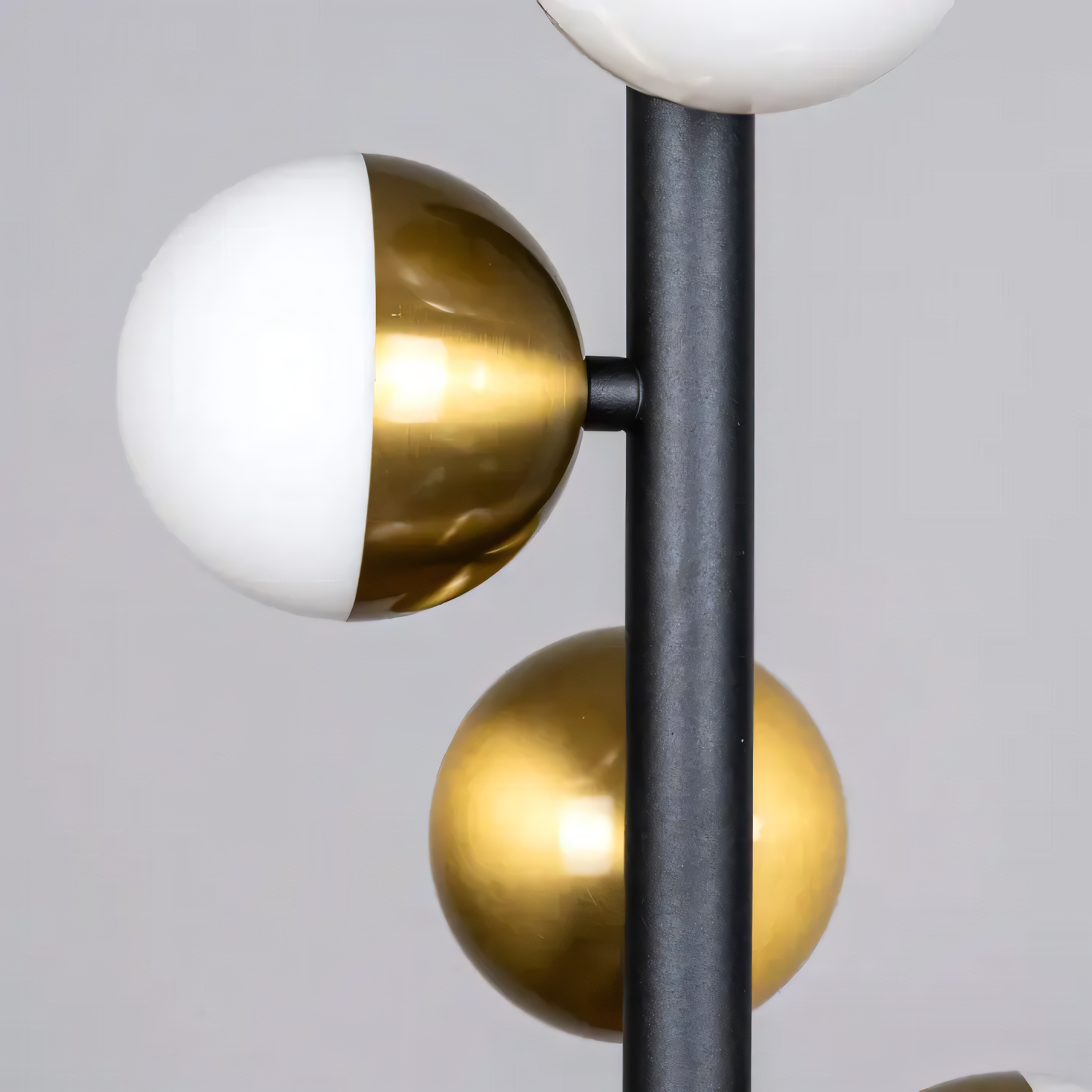 Striking Gold-Finished Metal and Marble Floor Lamp