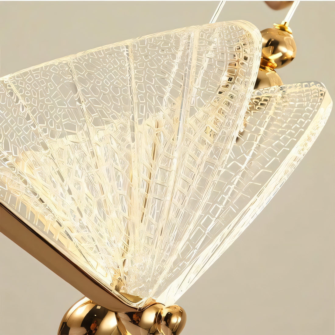 Delicate and graceful hanging light fixture with a butterfly design