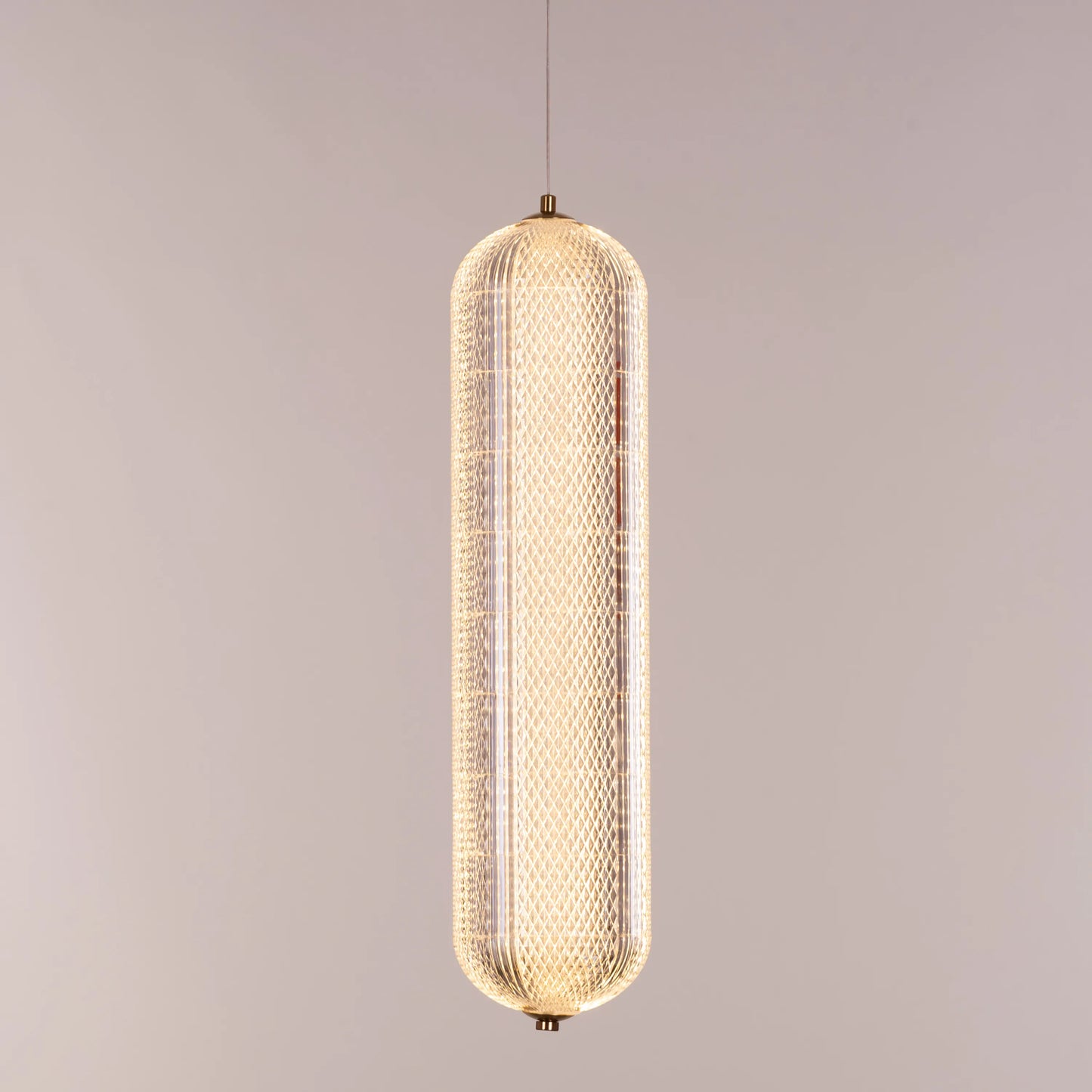 Yellow Diamond (Dimmable LED with Remote Control) Textured Glass Pendant Light