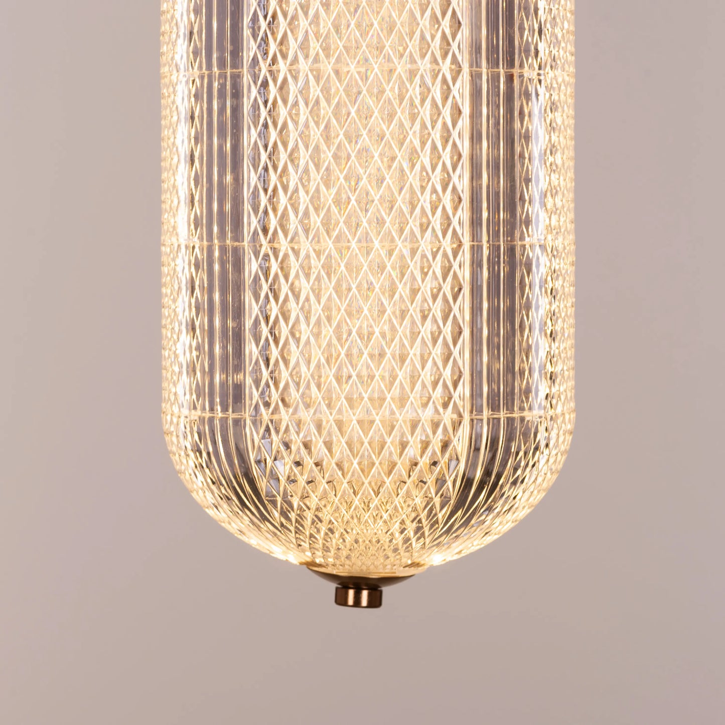 Yellow Diamond (Dimmable LED with Remote Control) Textured Glass Pendant Light