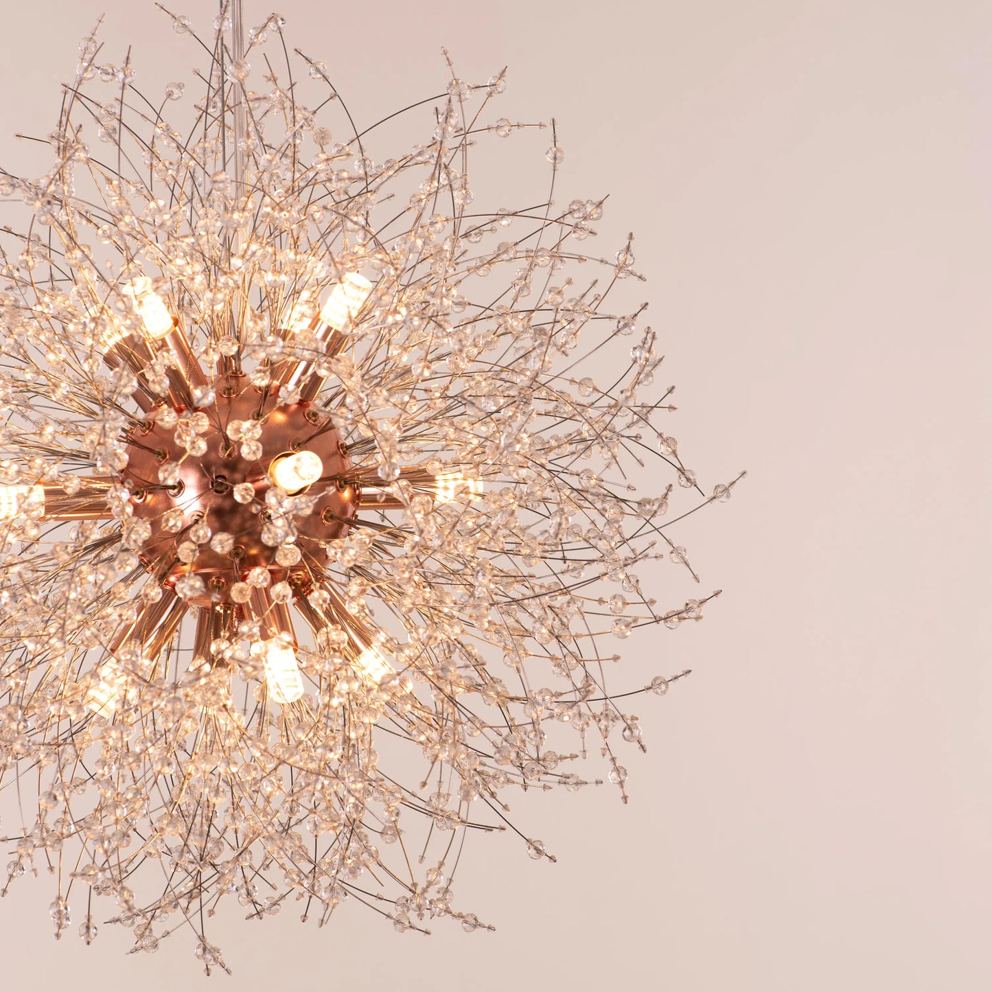 Touch The Clouds (Round, Rose Gold) Crystal Chandelier