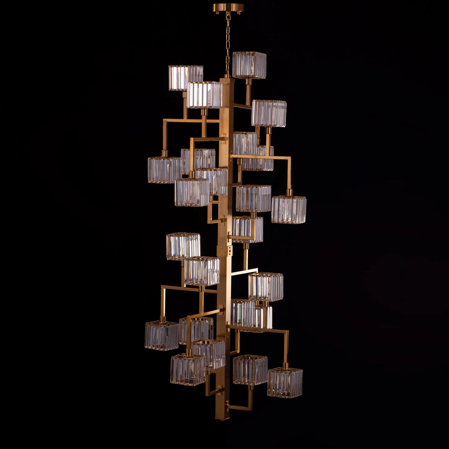 Watch The Throne (Large, Vertical, Gold) Crystal Chandelier