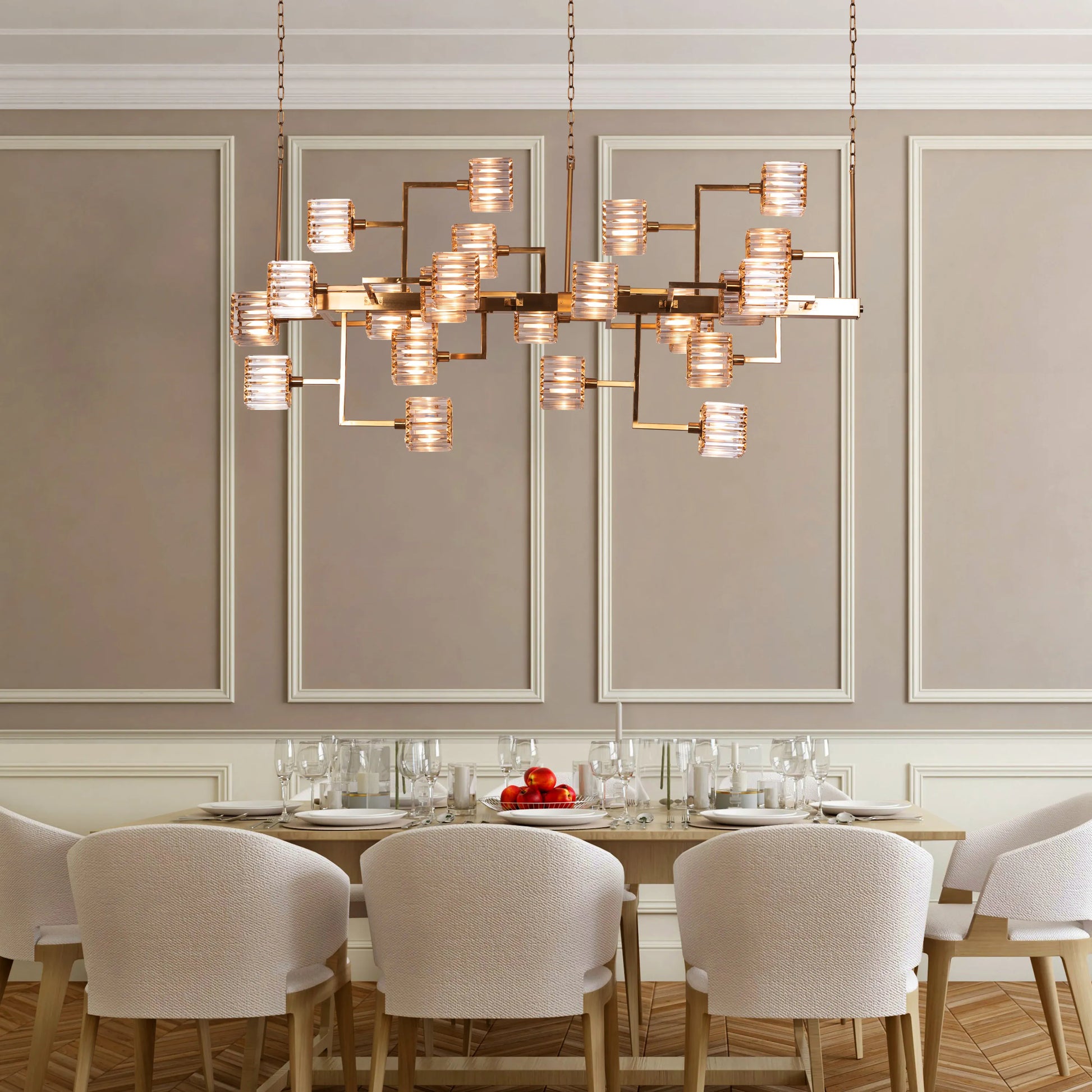 Watch the Throne large gold crystal chandelier for luxury interiors.