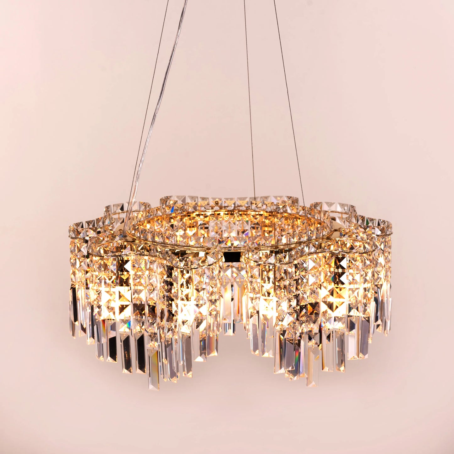 Through The Fire (Round, Gold) Crystal Chandelier