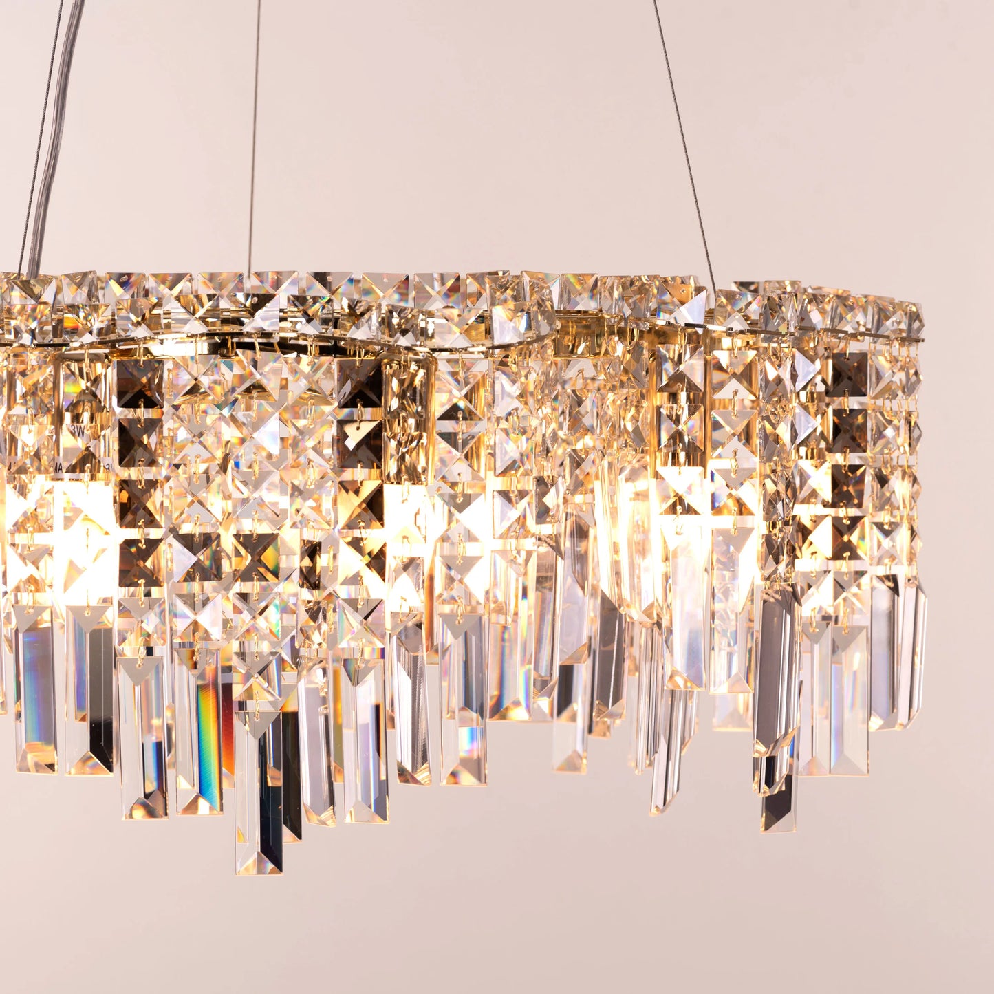 Through The Fire (Round, Gold) Crystal Chandelier