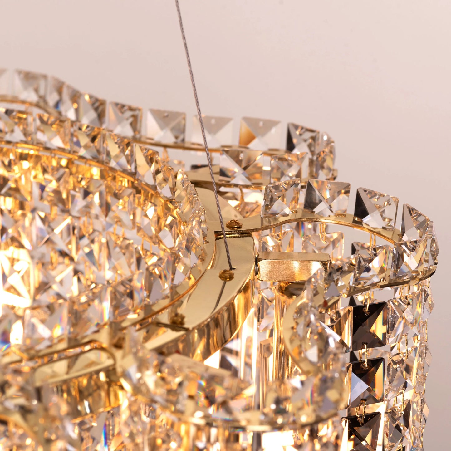 Through The Fire (Round, Gold) Crystal Chandelier