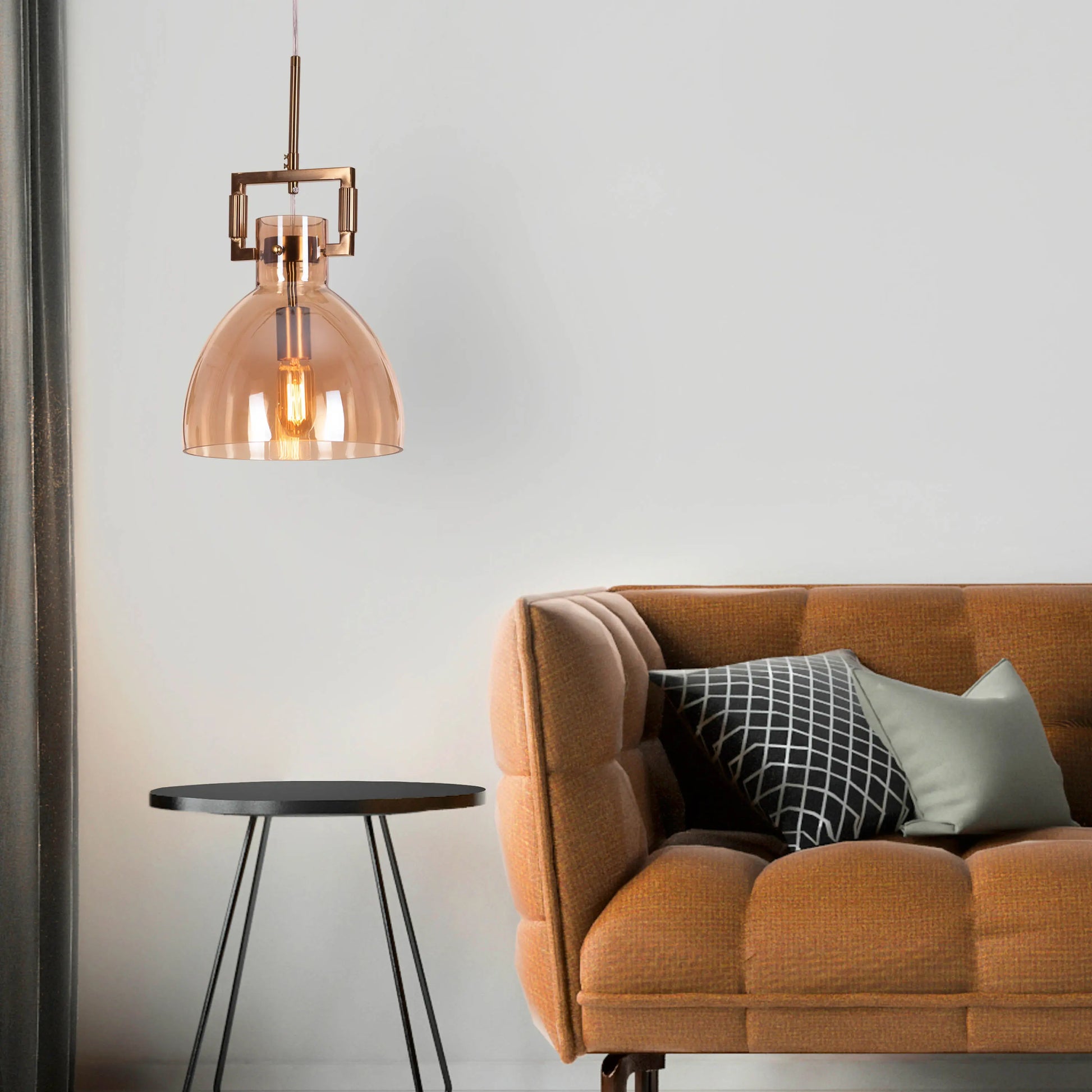 Modern Oval Amber Glass Pendant Light for a Cozy Glow – High Hopes Collection