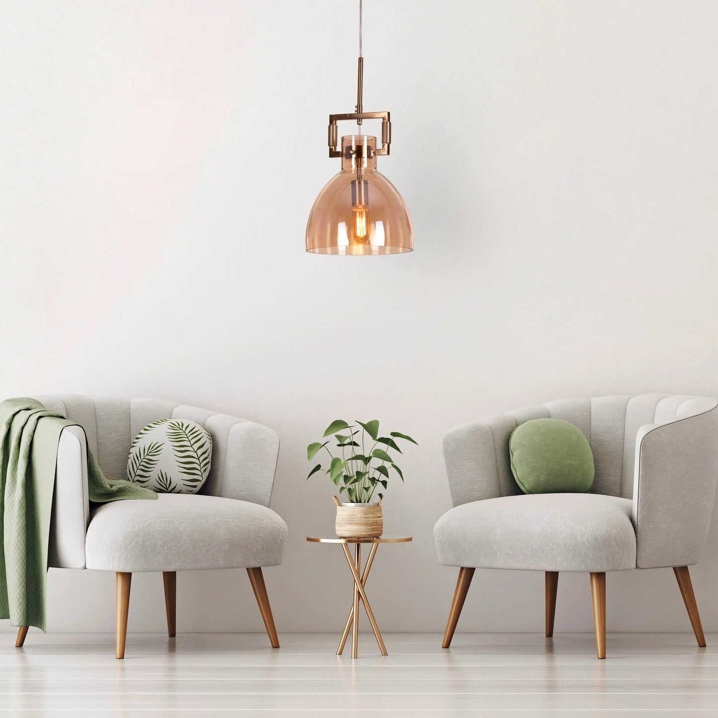 Modern Oval Amber Glass Pendant Light for a Cozy Glow – High Hopes Collection