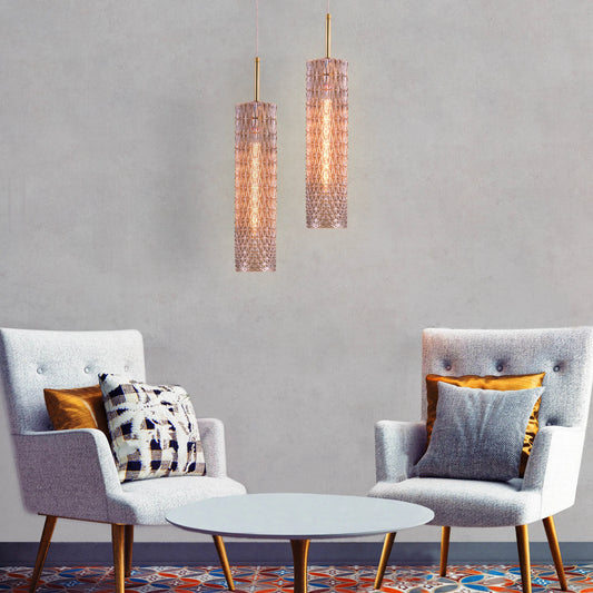 Modern Drops Of Dew Pendant Light in Amber Textured Glass for a Distinctive Look