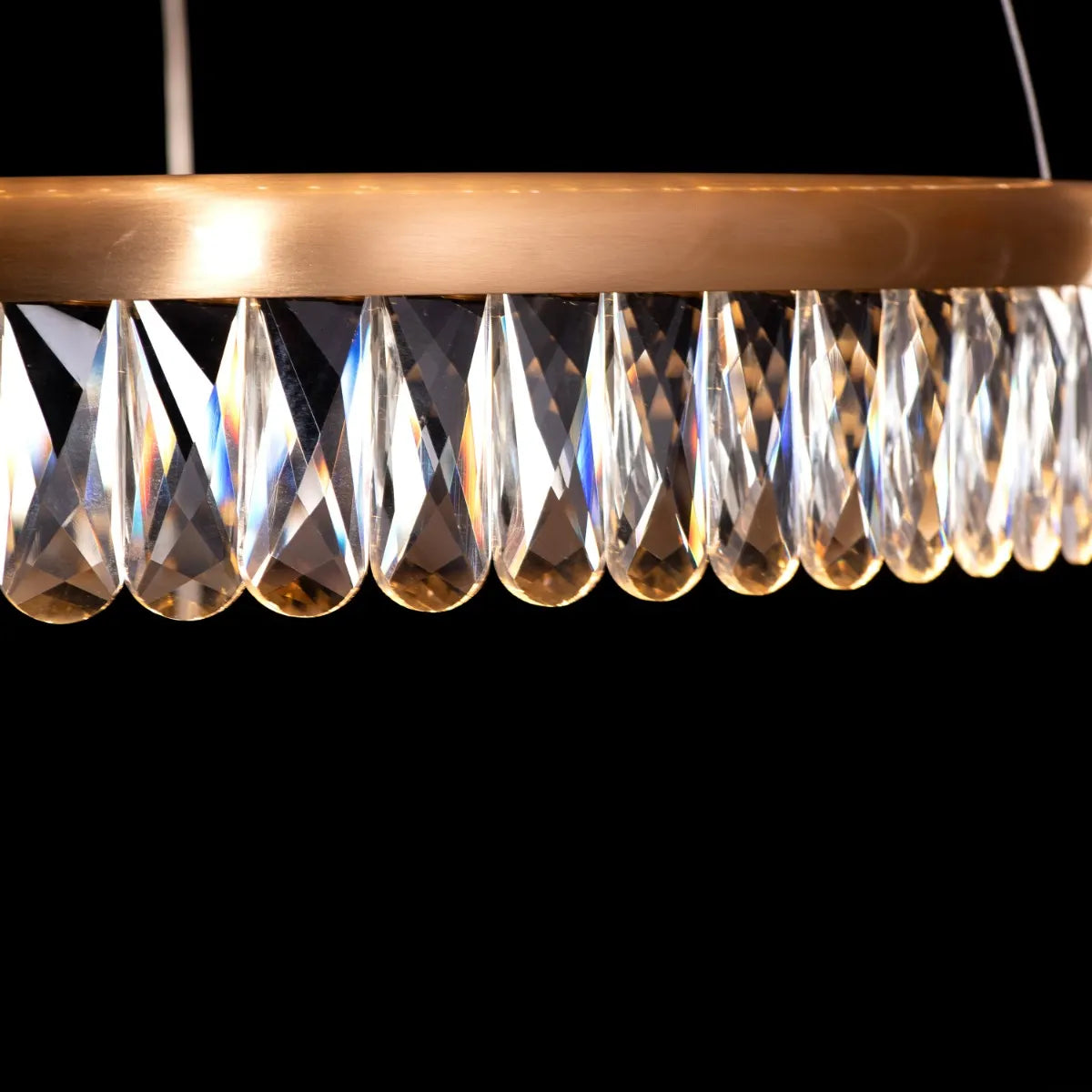 Through The Fire (Large, Gold, Dimmable LED with Remote Control) 2- Layer Crystal Chandelier