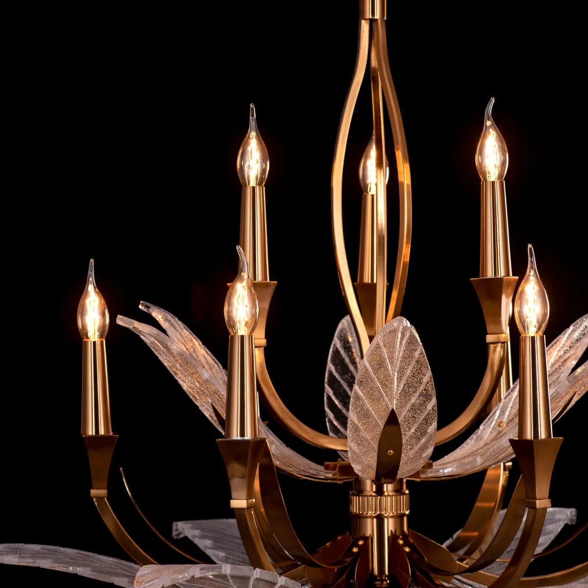 Trance (Medium, Gold) Glass Chandelier