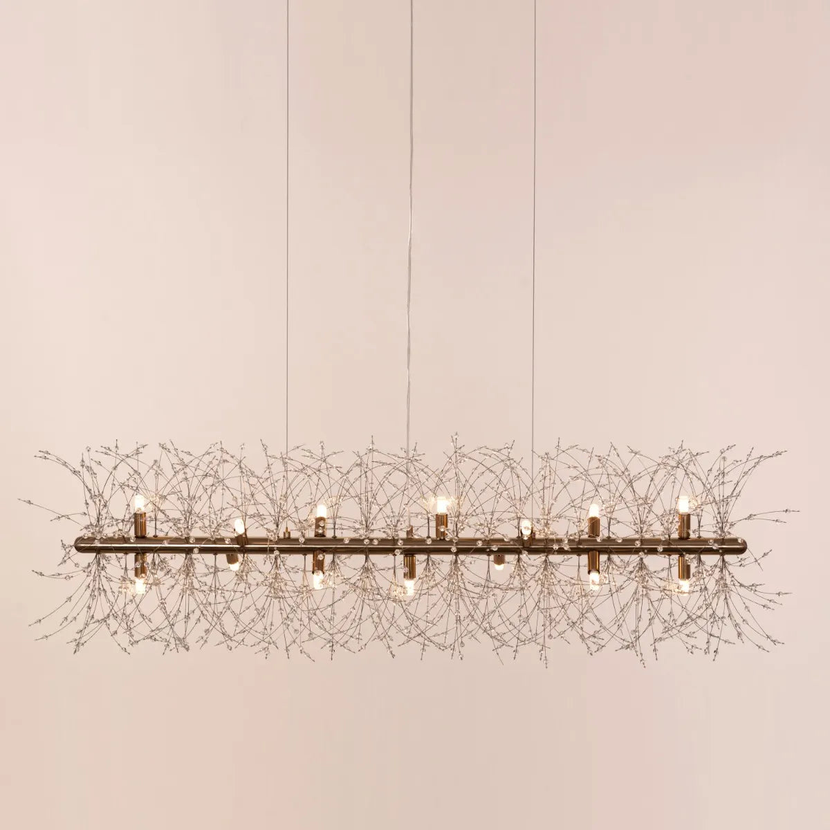 Touch The Clouds Gold Rectangular Crystal Chandelier