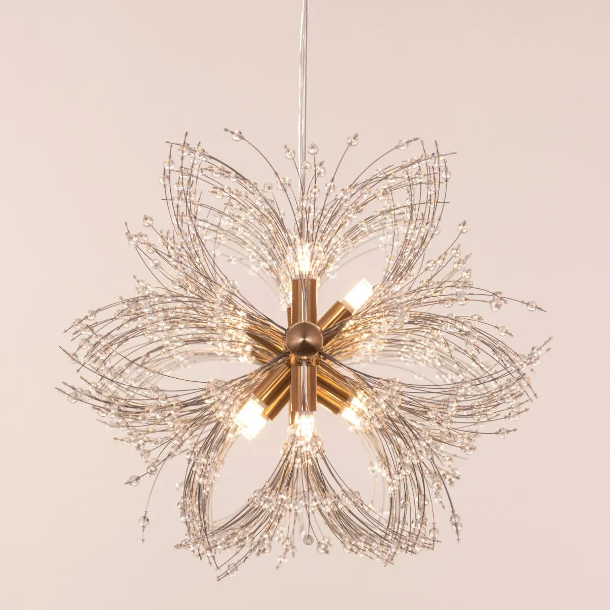 Touch The Clouds Gold Rectangular Crystal Chandelier