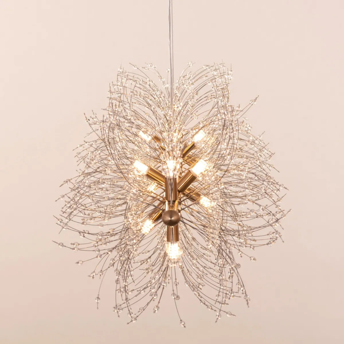 Touch The Clouds Gold Rectangular Crystal Chandelier