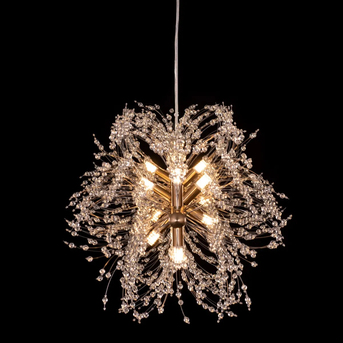 Touch The Clouds Gold Rectangular Crystal Chandelier