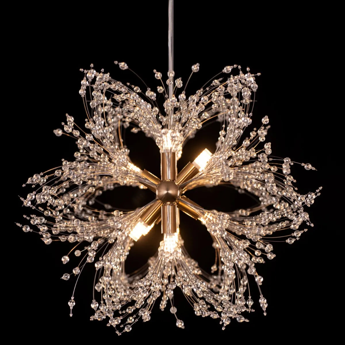 Touch The Clouds Gold Rectangular Crystal Chandelier