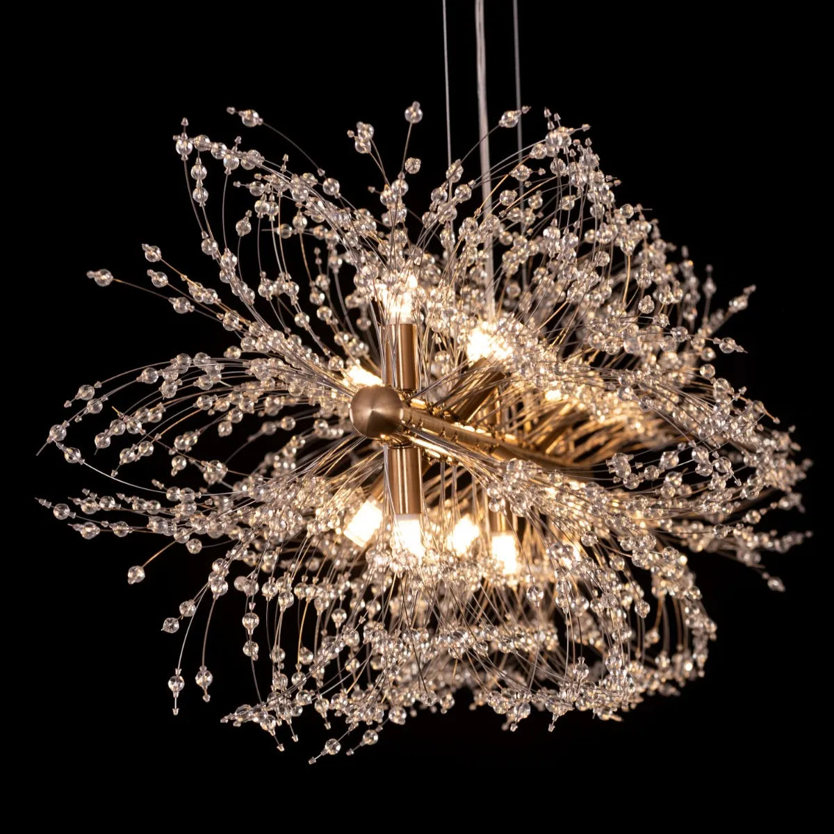 Touch The Clouds Gold Rectangular Crystal Chandelier