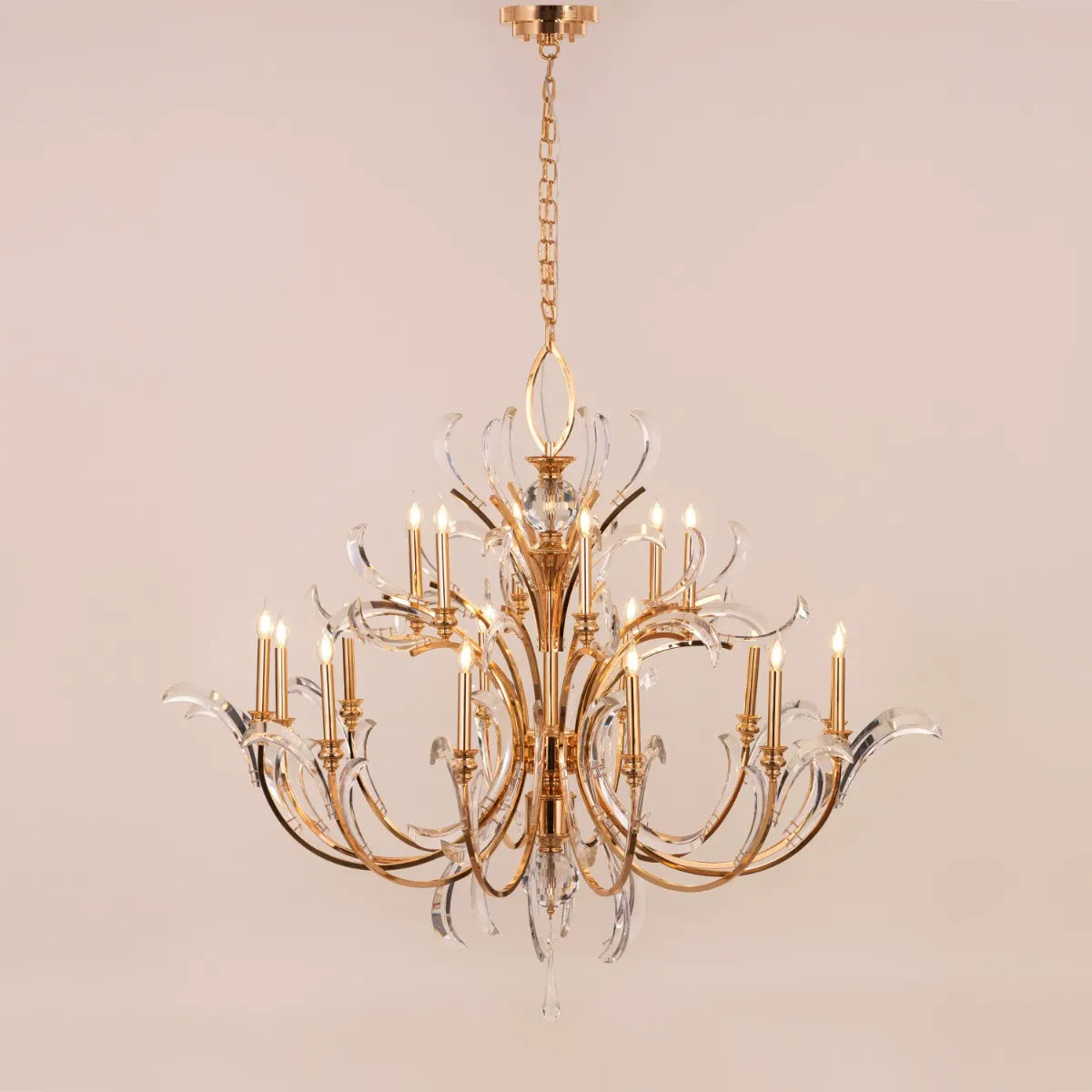 Fountain Of Fortune (Large, Gold) Crystal Chandelier