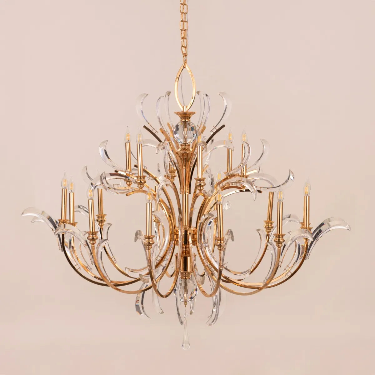 Fountain Of Fortune (Large, Gold) Crystal Chandelier