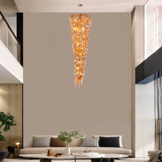 Golden Hour Chandelier in gold and amber finish